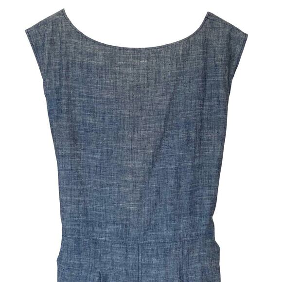 OZMA Of California Matador Hemp Cotton Wide Leg Romper Jumpsuit Chambray, Small - Picture 7 of 14